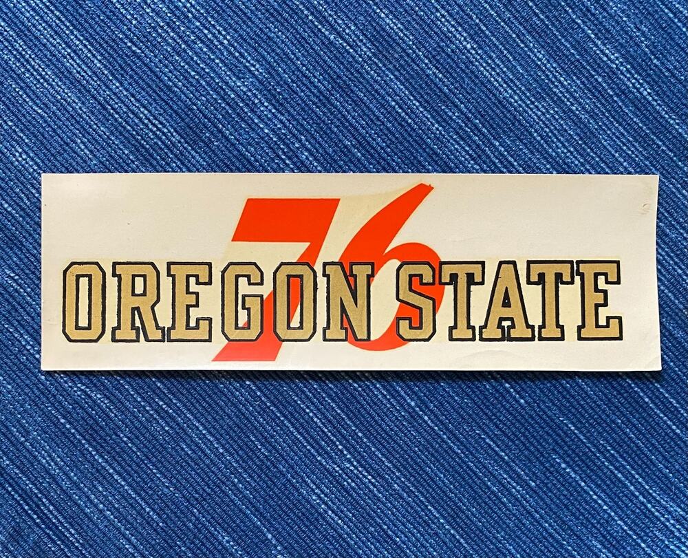 Vintage Union 76 Oil Oregon State University Gas Station Decal Travel Souvenir